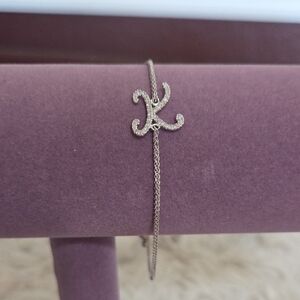 HSN Initial K Sparkling adjustable Bracelet NIB